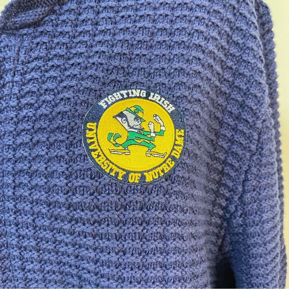 Gioberti Milano Rib Knitted Blue Notre Dame Full Zip Sweater Men’s XL